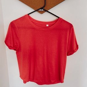 Pacsun me to we red cropped loose fit tee